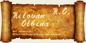 Milovan Olbina vizit kartica